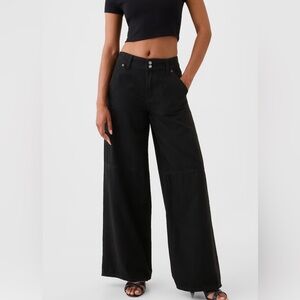 Gap Mid Rise UltraSoft Baggy Jeans black 33 16 short